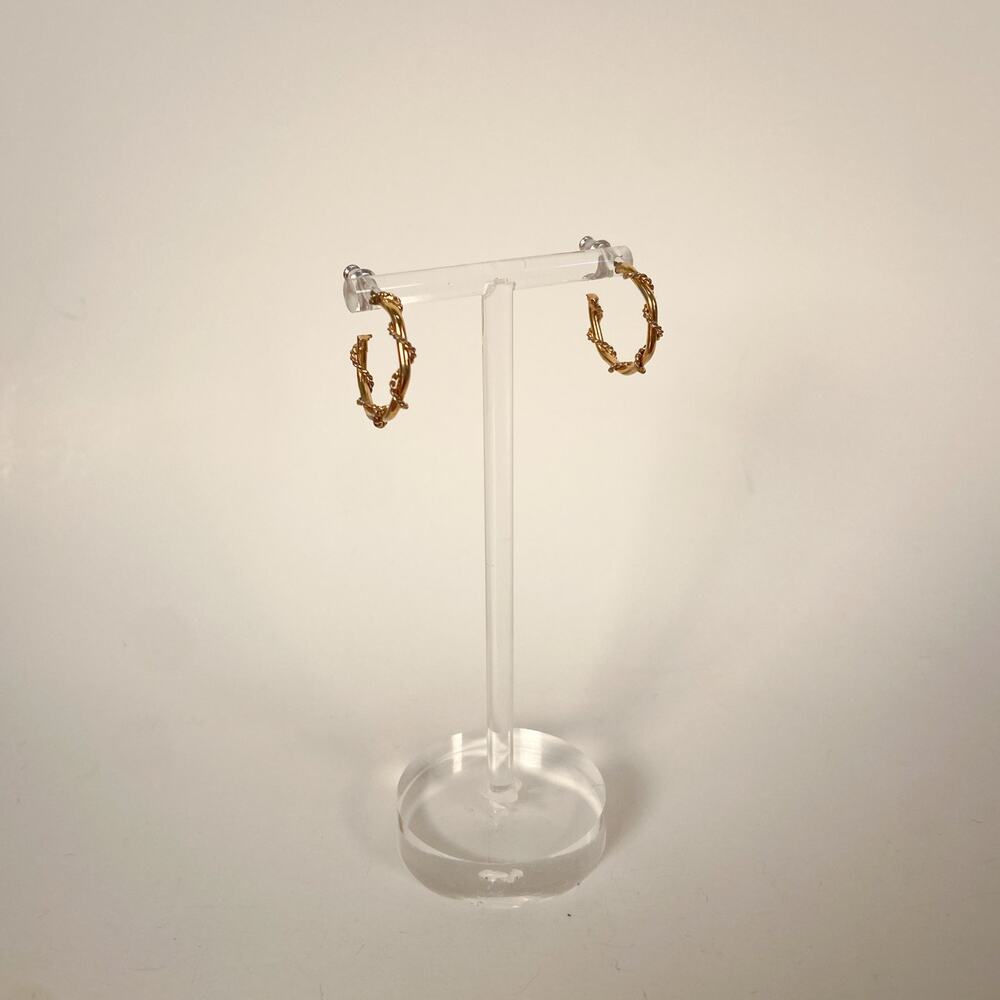 Vintage Twist Small Gold Hoops